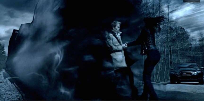 a ghost train rushes by