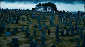 Clara awakens in a cemetery full of cybermen rising from the graves - creepy!