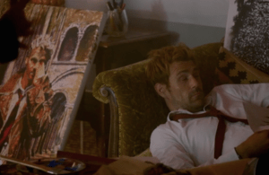 Constantine in repose with portrait of self