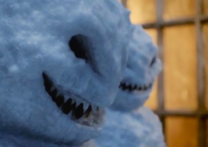 evil snowmen in front of window pix cw