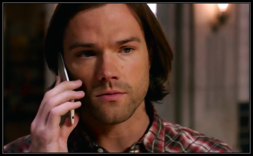 Sam Winchester Jared Padalecki calls Castiel from the Men of Letters Bunker