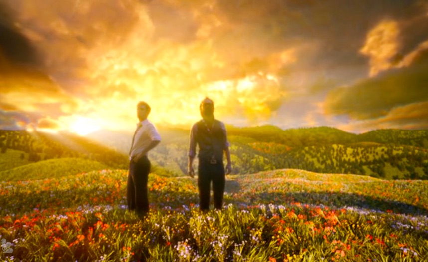 JC and Ritchie in the bright alternate reality