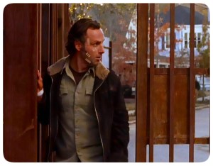 Rick at Gate The Walking Dead Conquer