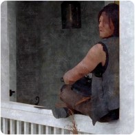 Daryl sulks at the house
