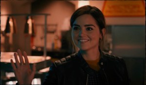 Clara hanging Doctor Who Under the Lake