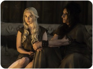 Daenerys Targaryen and Dosh Khaleen Priestess Game of Thrones Book of the Stranger