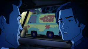 Sam and Dean Winchester check out the Mystery Machine