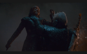 Night King chokes Arya Game of Thrones The Long Night
